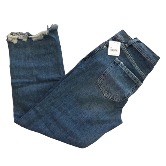 Free People Maggie Mid Rise Straight Size 25 Sequoia Blue Rinse New with Tags - Picture 5 of 6